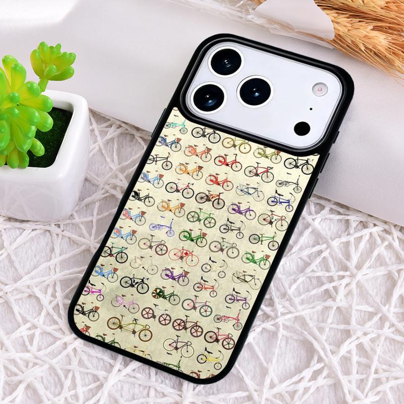 Cycling Heartbeat Bike Phone Case for iPhone 17 Air 16 15 11 12 14 13 Pro Max Shockproof Cover