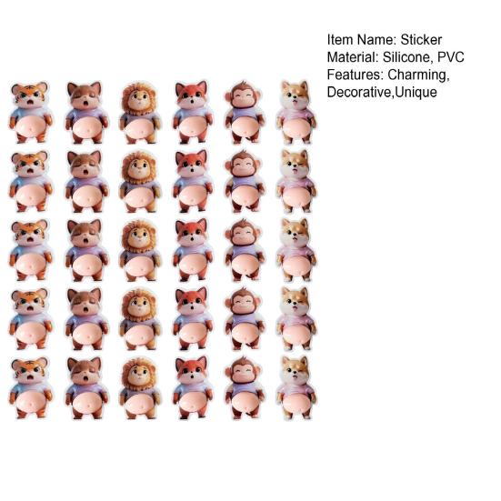 30 Stück Hunde-Bauchaufkleber Anti-Kollisionsaufkleber für Autos und Häuser Weiche Silikon-Pufferpolster Schrankeckenschutz