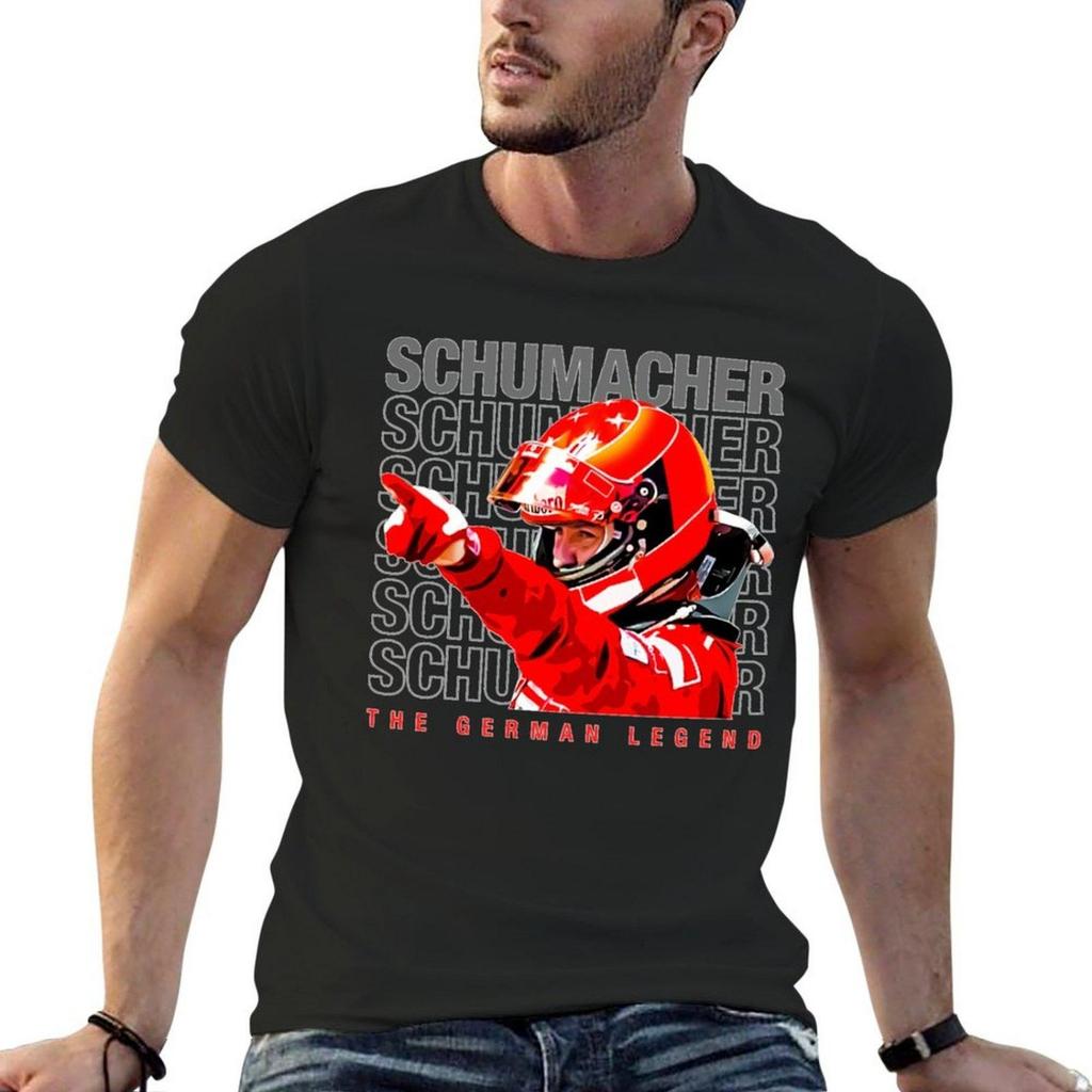 New Michael Schumacher Helmet F1 Legend T-Shirt Short Sleeve Tee Oversized T-shirt Mens Champion T Shirts