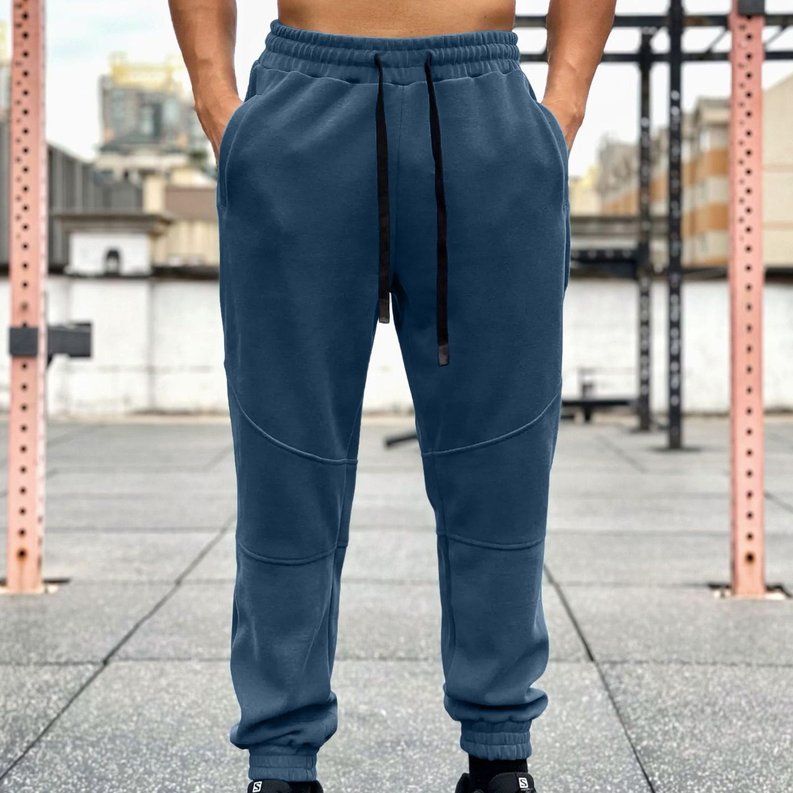 

Girdle Pants Sports Outdoor Men Loose Drawstring Basketball Running Training Loose Long Pants Sweatpants Fitness Pants XL Темно-синій