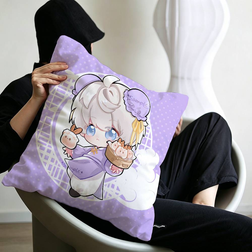 cute Love and Deepspace Sylus chibi art Personalized picture text home decorative pillows Household Gifts 45x45cm