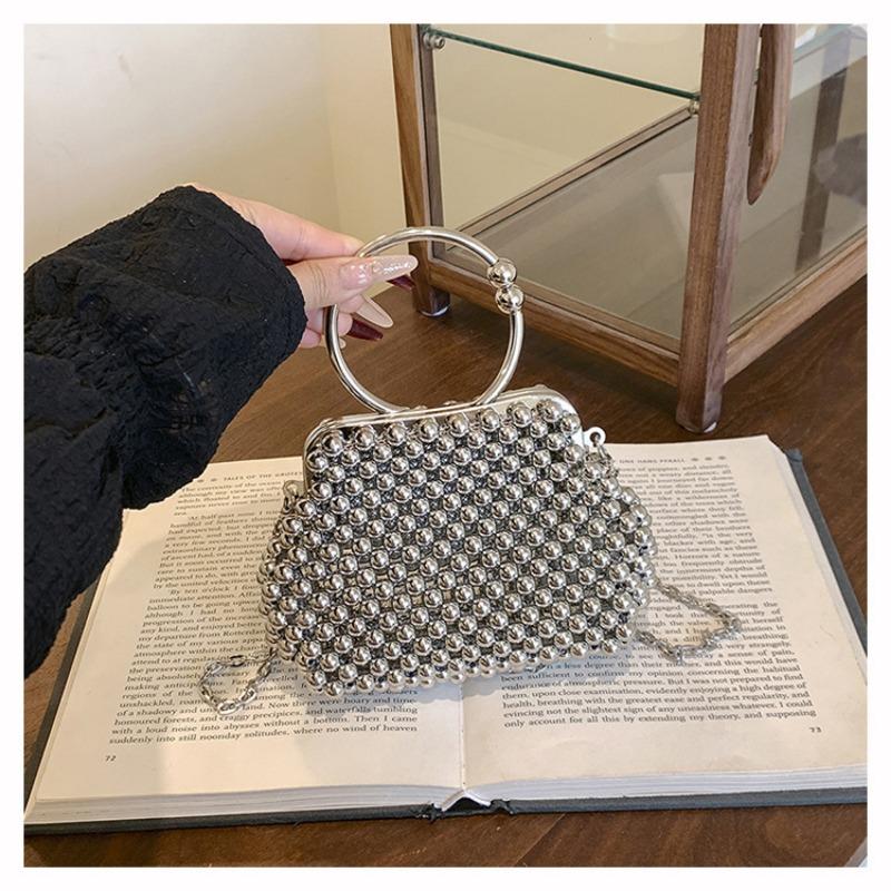 Temperament Celebrity Pearl Handbag Handmade Beaded Into Women's Bag Summer Fashion Versatile Mobile Phone Bag