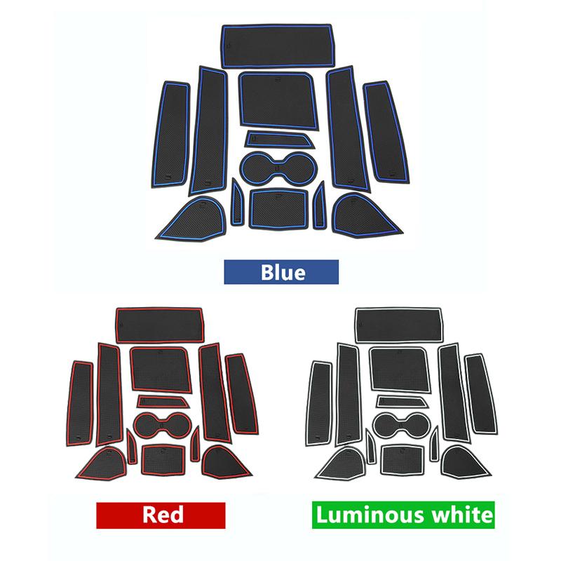 Silica Gel Car Gate Slot Cup Pad Door Groove Mats Anti-Slip Pad For Peugeot 3008 5008 GT 2016 2017 2018 2019 2020 2021 2022 2023