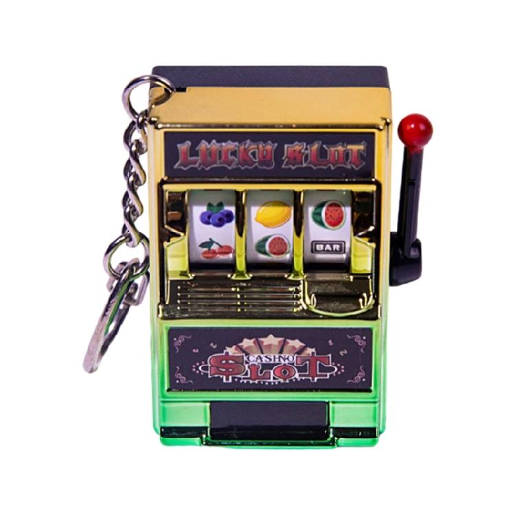 Miniature Fruit Slot Machines Keychain Charm Colorful Accessory for Bags Portable Entertainment Phone Chain Decoration