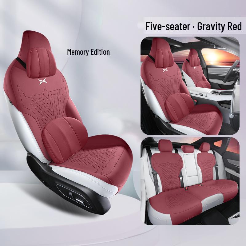 XPeng P7 Suede Car Seat Cover: Four-Season, Semi-Enclosed, Breathable Saddle Pad.