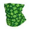 Green Clover Shamrocks St.Patrick's Day Bandana Neck Cover Wrap Ride Motorcycle Mask Scarf Unisex Warm Headwear Tube Balaclava
