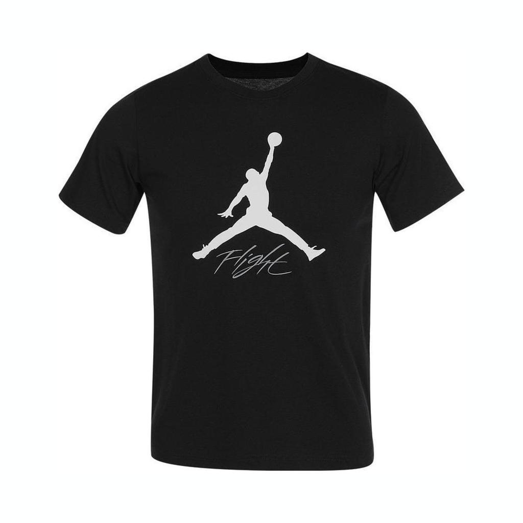 Jordan Logo Letter Round Neck Versatile Short Sleeve T-Shirt Kids Tops Black HQ7658-010
