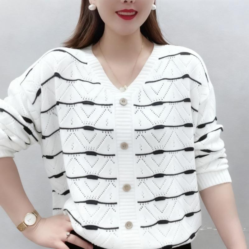 Plus Size 6XL Mint Mambo Early Spring and Autumn Tops Women's Spring Thin Tops Thin Knitwear