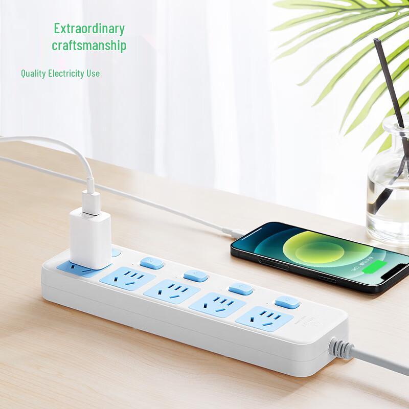 BULL GN-316 5-Gang Power Strip with Individual Switches
