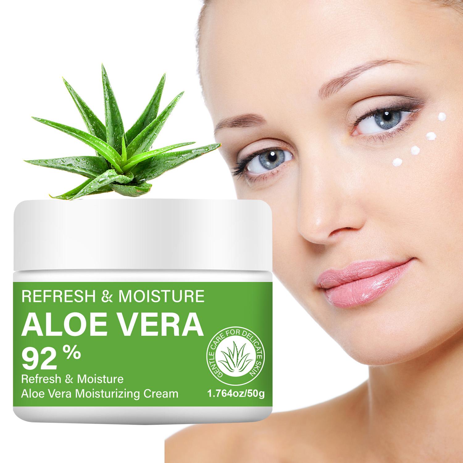 

Aloe Vera Moisturizing Cream-Refresh And Moisturize The Facial Skin With Aloe Vera Vitamins-Suitable for all Skin Types,50g