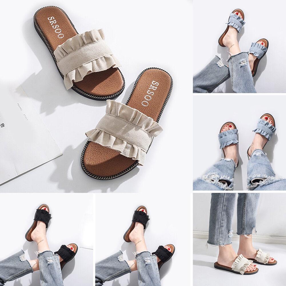 Korea Style Ladies Womens Flats Slip On Comfy Flip Flop Slider Slippers Sandals In Chic Colors