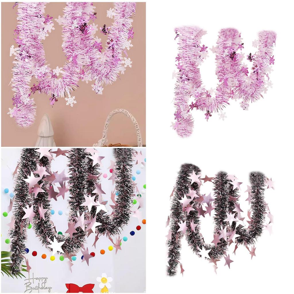 Christmas Tinsel Garland Strip Versatile Glitter Festival Party Supplies Decor New Year Fireplace Ceiling Stair Christmas Decor