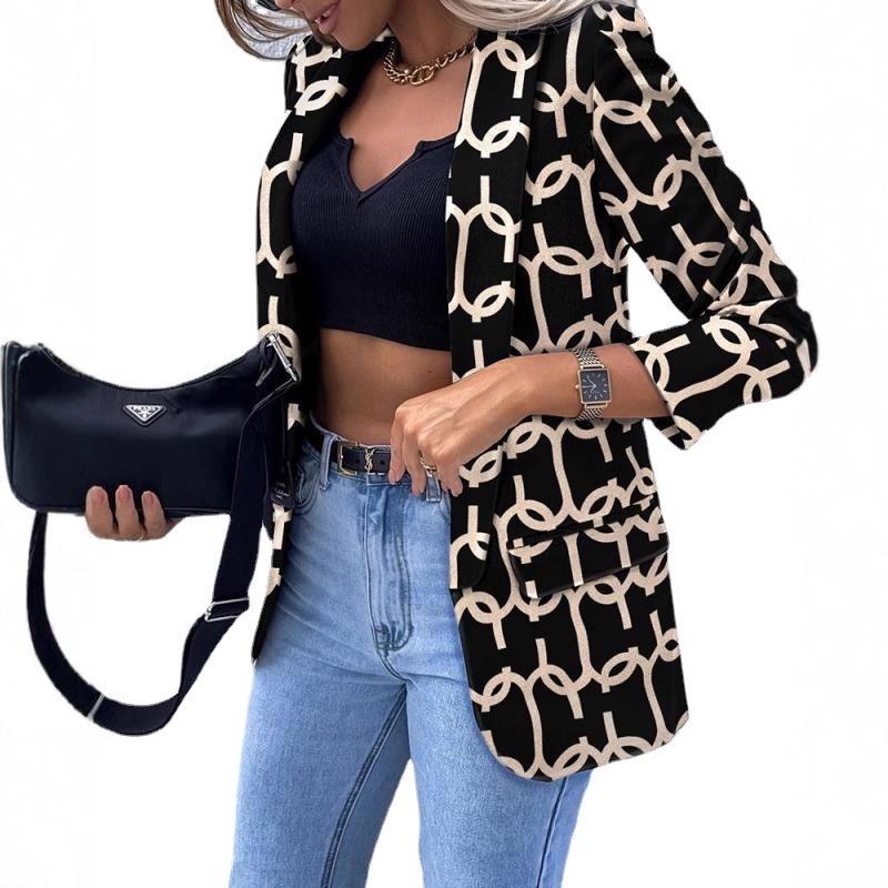 2021 Autumn European & American Solid Color Long-Sleeve Blazer for Women