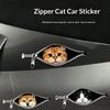 Cat Car Sticker Zipper Cat Puppet Teddy Border Collie Puppy Cute Creative Personality Pet Car Decorative Sticker 1Pc