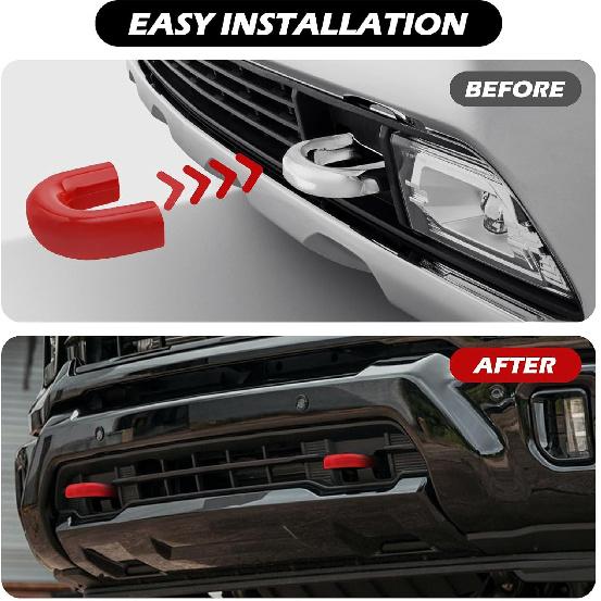 Tow Hook Covers For Silverado 2500/3500 HD -2026, Hitch Cover Front Tow Hooks Compatible With Chevrolet Silverado 2500/3500 -2026 Accessories (Red)