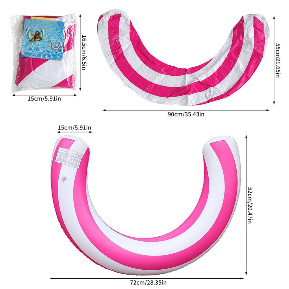 

Pool Noodles PVC Leakproof Floating U Shape Swim Adult Pool Floats Inflatable Raft for Beach Lake River Party Outdoor Summer розовый