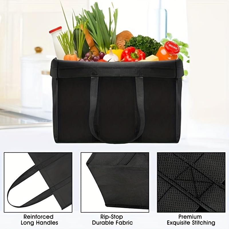 Reusable Grocery Shopping Bags Big Foldable Tote Bags Bulk Stands Upright Foldable and Washable Produce Bags Featuring Extended Handle