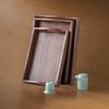 Walnut Wood Tray Rectangular Tea Set Tray Japanese Style Tea Tray with Handles Perfect for Breakfast, Fruit Storage