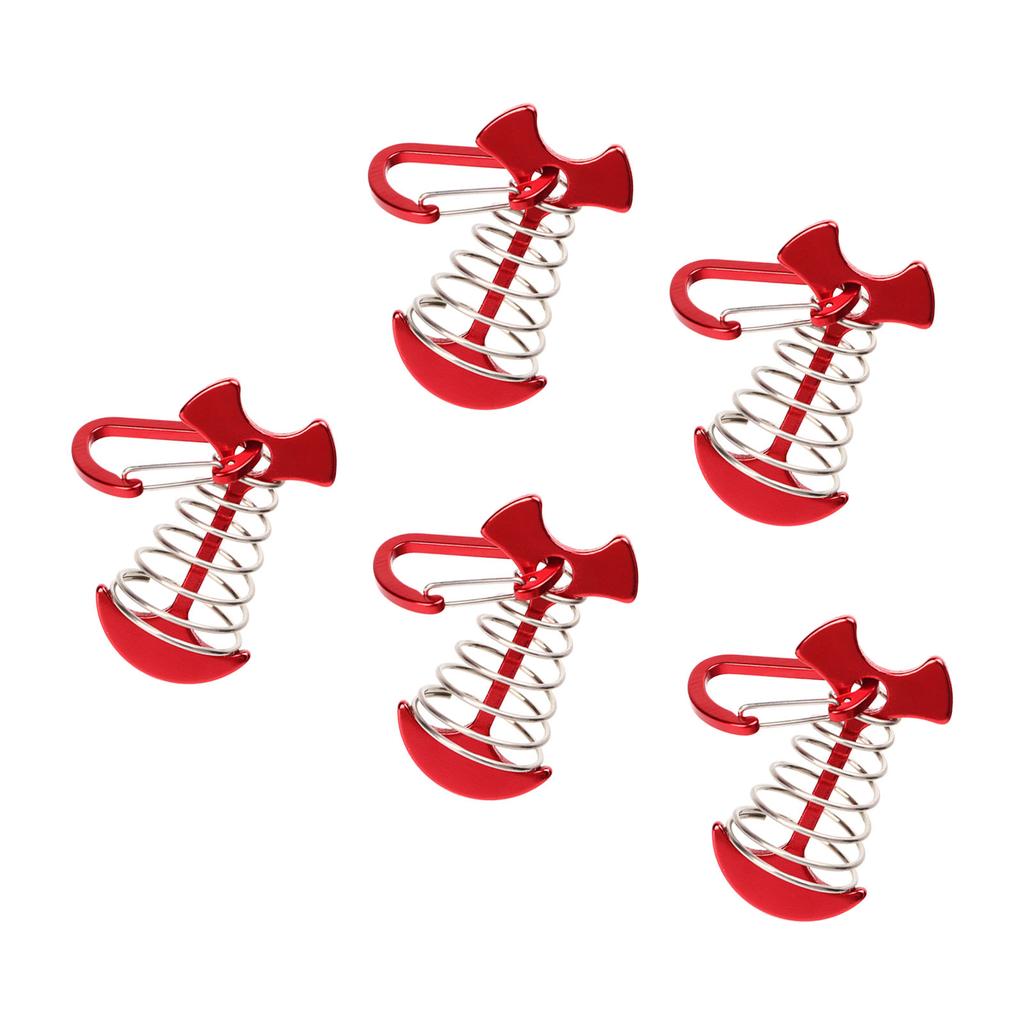 5 PCS Fishbone Deck Anchor Pegs Tent Awning Spring Hook Adjustable Wind Rope Fixing Buckle Deck Hook