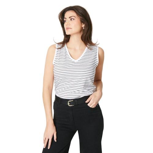 Principles Dámské/Dámské pruhované žerzejové tílko s výstřihem do V