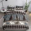 Vintage Forest Stag Plaid Duvet Cover Collection King Queen Double Full Twin Single Size With Bed Linen Collection