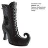 Decorative Mantel Ornament Gothic Witch Boot Vase, Halloween Table Centerpiece Black Spider Web Rose Container High Heel, Flower Holder for
