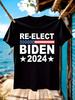 Biden 2024 Campaign Tshirt - American Flag Graphic Politi...