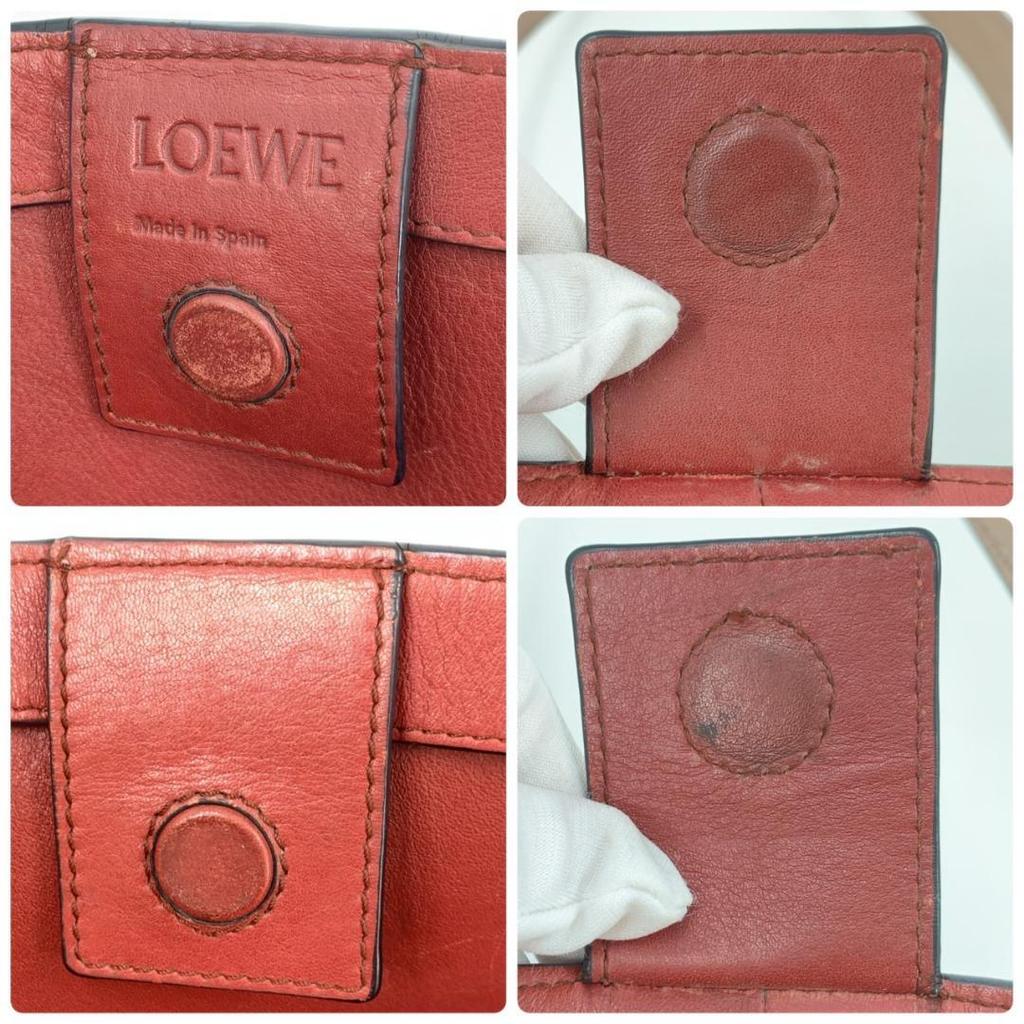 LOEWE T Shopper Anagram Tote Shoulder Crossbody Bag Leather Pink Beige A4 Size Compatible