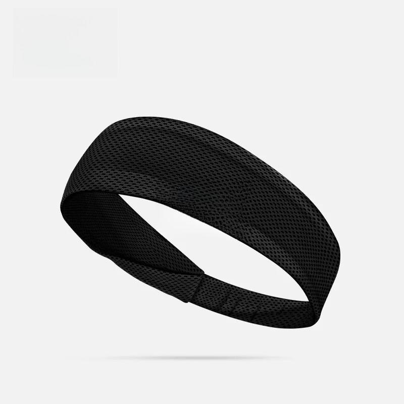 Summer Sport Headband Breathable Fitness Sweatband Non Slip Elastic Tennis Headband Sweat Wicking Lightweight Running Hairband чёрный