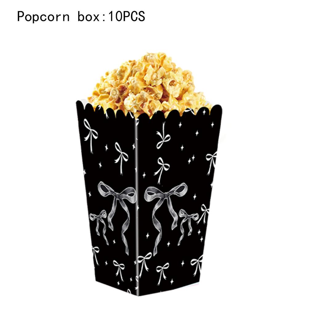 Różowy I Biały Łuk Zastawa Stołowa Scena Dekoracyjna Pudełko na Popcorn Pudełko na Przekąski Karton Pudełko na Cukierki