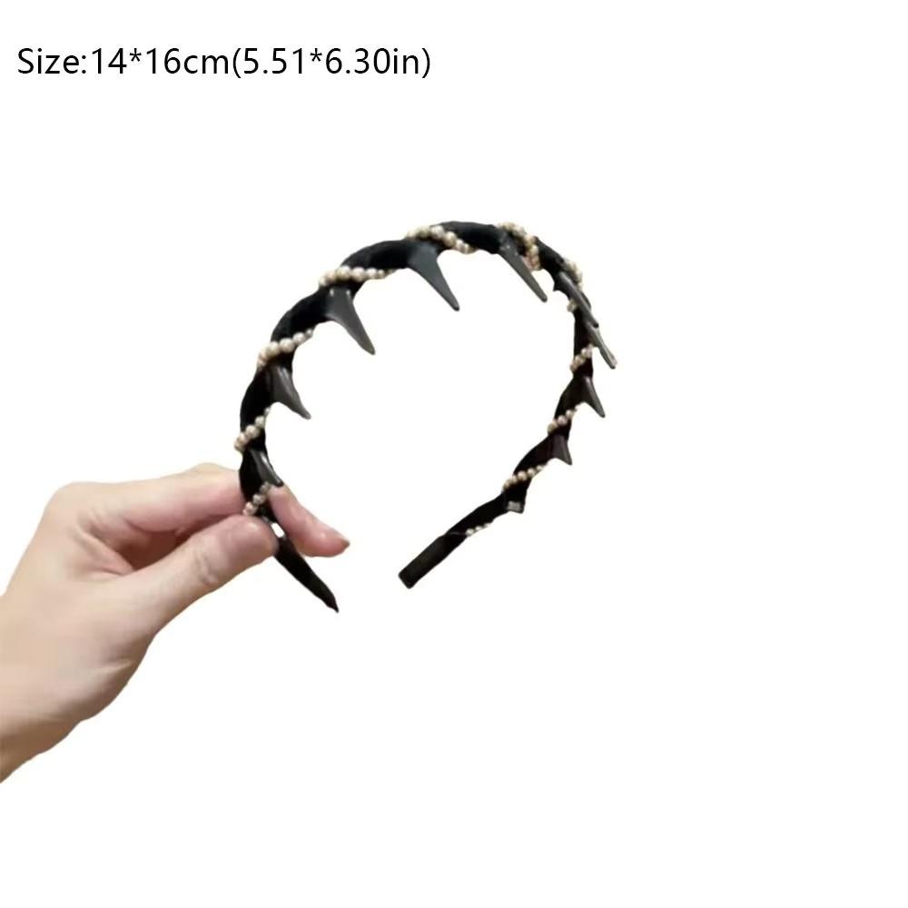 Elegant Temperament Rhinestone Mesh Headband for Woman Toothed Non-slip Hair Band Fashion Girl Face Washing Headband