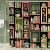 1 Stück Europäischer Retro Bücherregal Druck Duschvorhang Trennwand Sichtschutz Hängender Badezimmervorhang Mit Haken Dekoration Vorhang