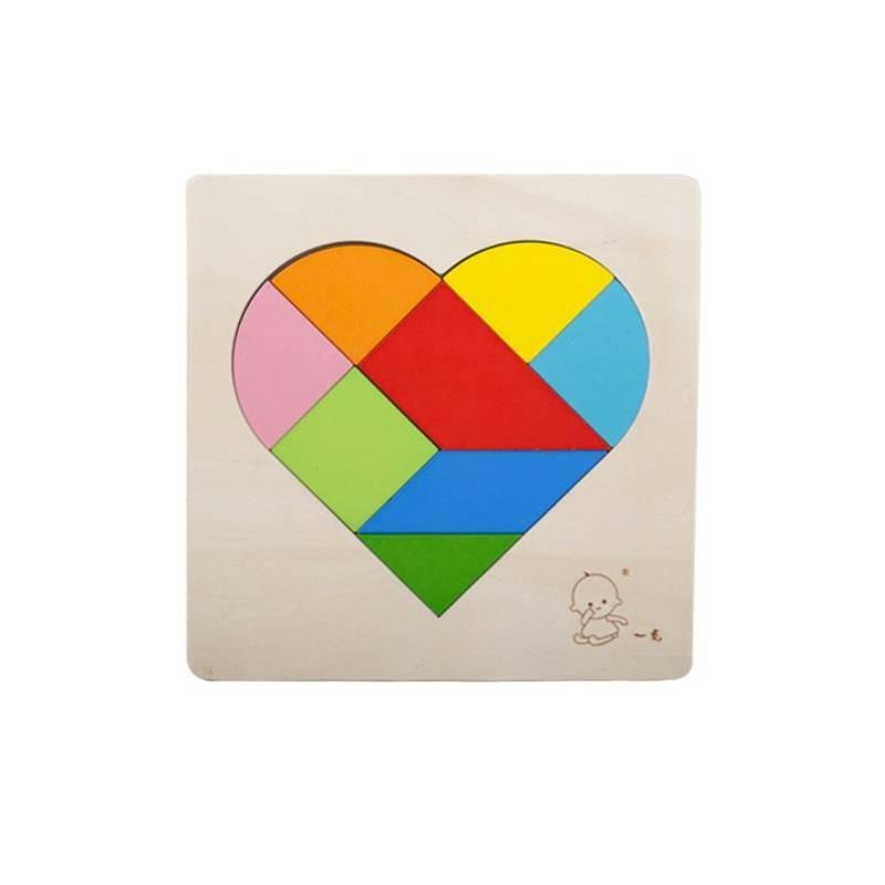 Wooden Puzzle Toy For Kids With 7piece Russian Brain Teaser And Shape Sorting