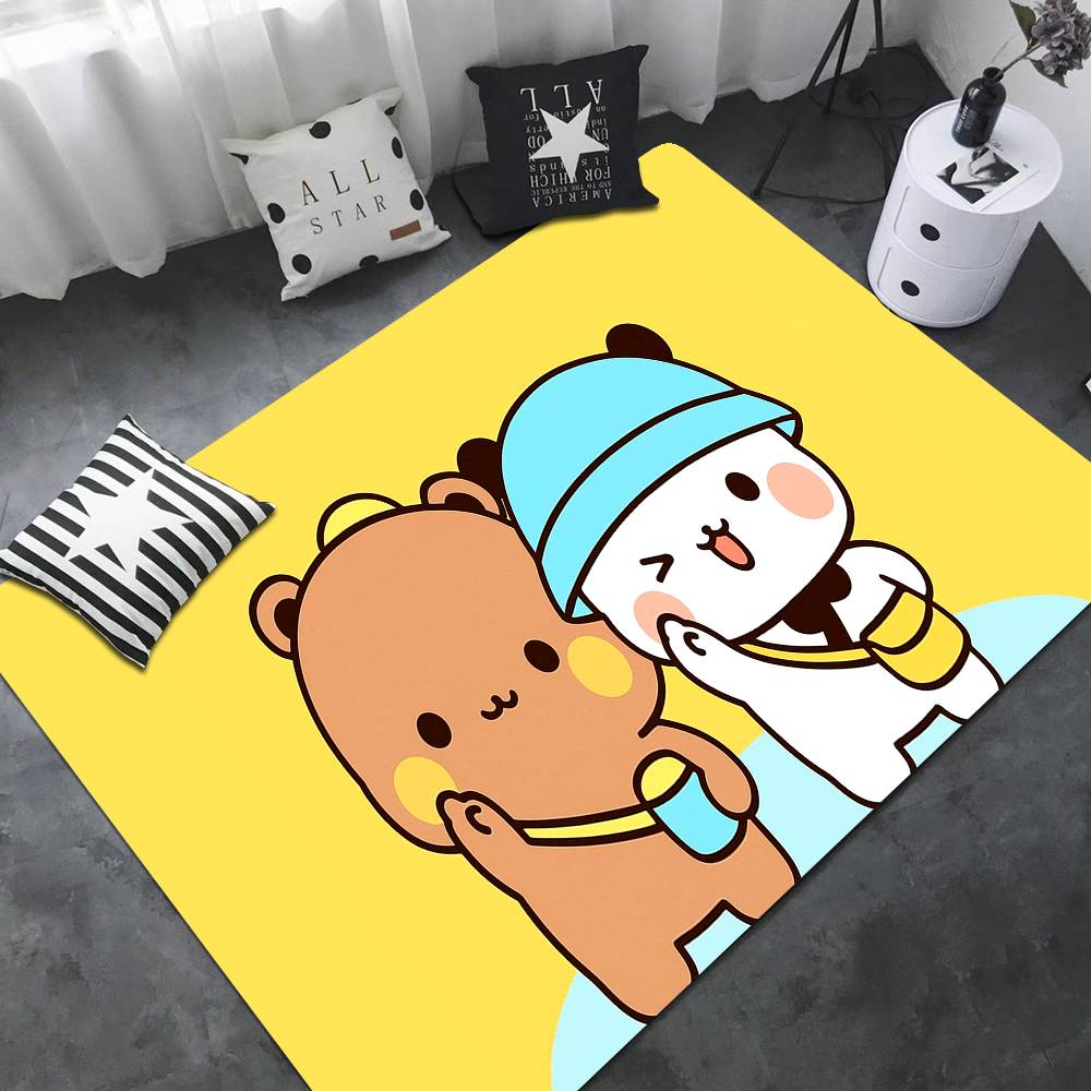 Bear Cartoon Kawaii D-Dudu B-Bubu Door Mat Washable Non-Slip Living Room Sofa Chairs Area Mat Kitchen Doormat Area Rug