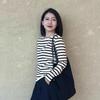 Women's Striped Long Sleeve Crew Neck T-Shirt - 2025 Autumn/Winter Slim Fit Pure Cotton Base Layer