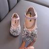 Girls' flat shoes, spring-autumn new style, colorful rhinestones & bowknot, small/medium/large children's dance shoes, performance shoes