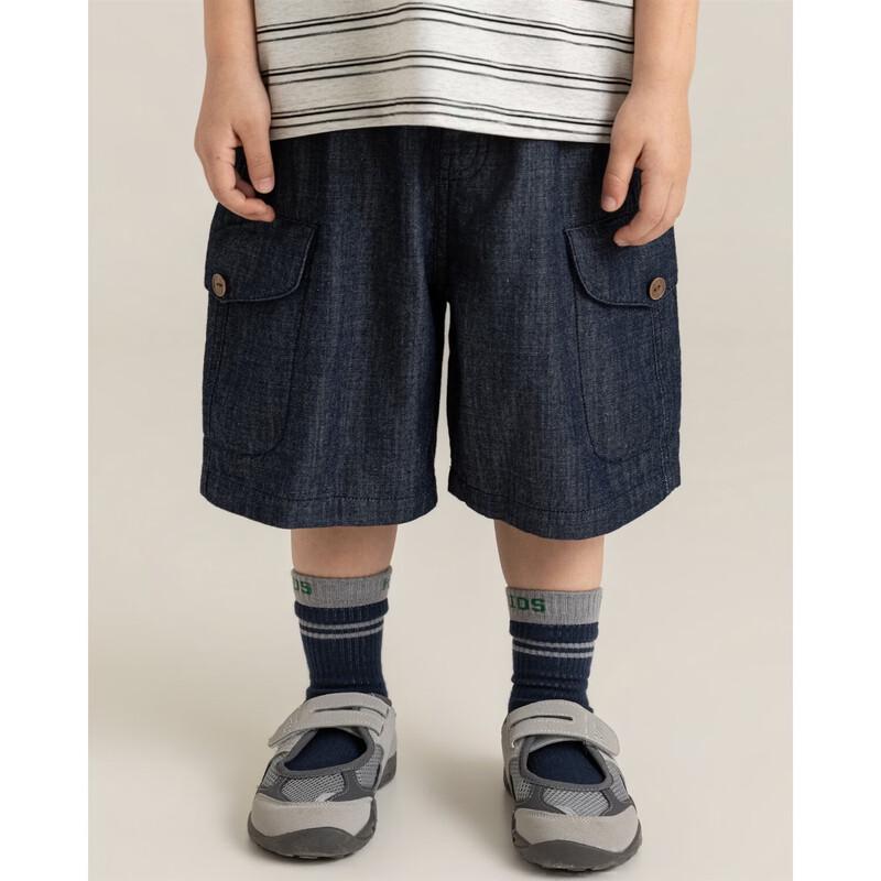 Boys Summer Breathable Loose Fit Denim Shorts 140 cm джинсовый синий