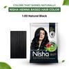Nisha Natürliche Schwarze Henna Haarfarbe Pulver Packung mit 10 x 10 g Ammoniakfrei Grauabdeckung Für Männer Frauen Alle Haartypen