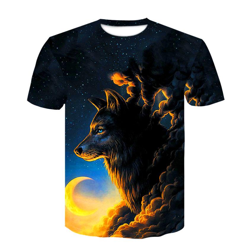 Fashion 3D Wolf Printed T-Shirts for Men/Women Personality Cool Printing Graphic Tee Shirt Unisex Short Sleeve T-shirt Plus Size
