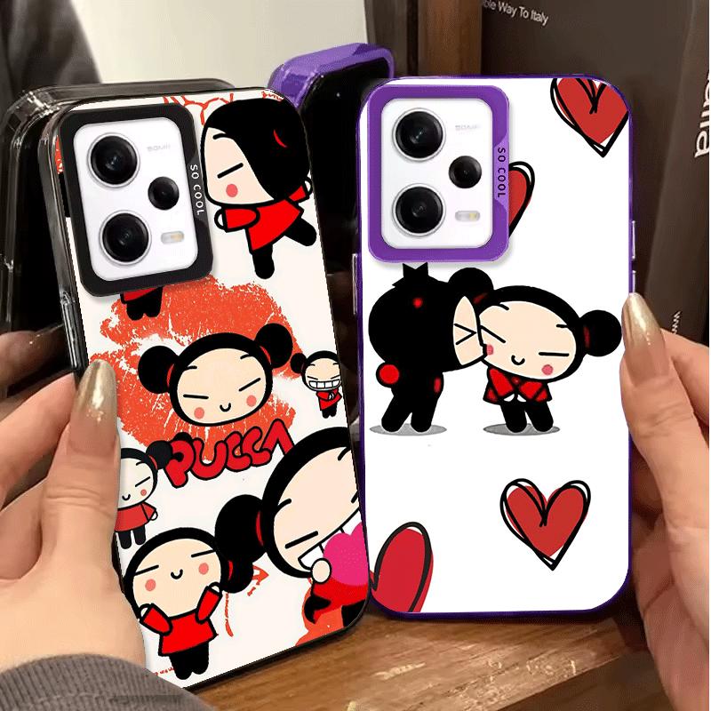 Cartoon Cute Pucca Garu Soft Phone Case for Xiaomi Redmi Note 13 14 15 Pro Plus 12S 12 11S 11 11T 10S 10 Shockproof Cover Back S
