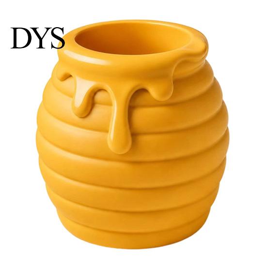 Desk Storage for Students 3D Printed Honey Jar Pen Holder, Creative Organizer Office Dressing Table Stationery, Makeup Brush Toothbrush Cute Container