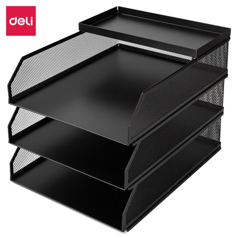 Deli 3-Tier Stackable Metal File Tray