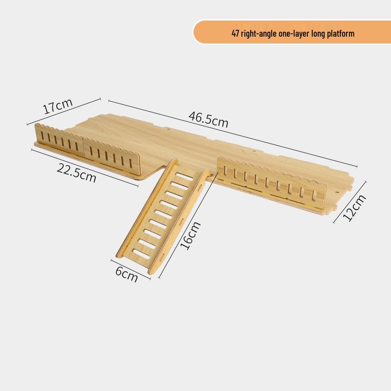Two-Story Luxury Hamster Villa with Wood Partition, Stairs, and Platform