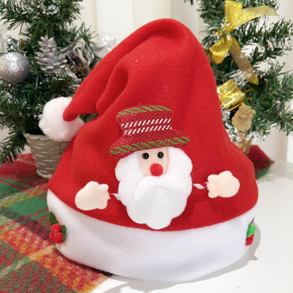Adults Kids Christmas Hats Non-woven Fabric Santa Claus Xmas Hats Cap Merry Christmas New Party Festival Decoration Gifts