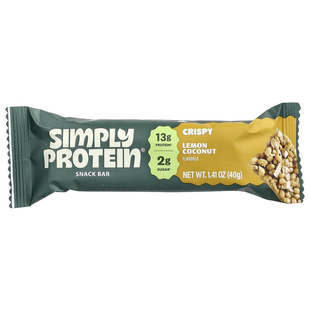 Simply Protein, Knusprige Snack-Riegel, Zitrone Kokosnuss, 8 Riegel, 40g (1.41oz) Jeder