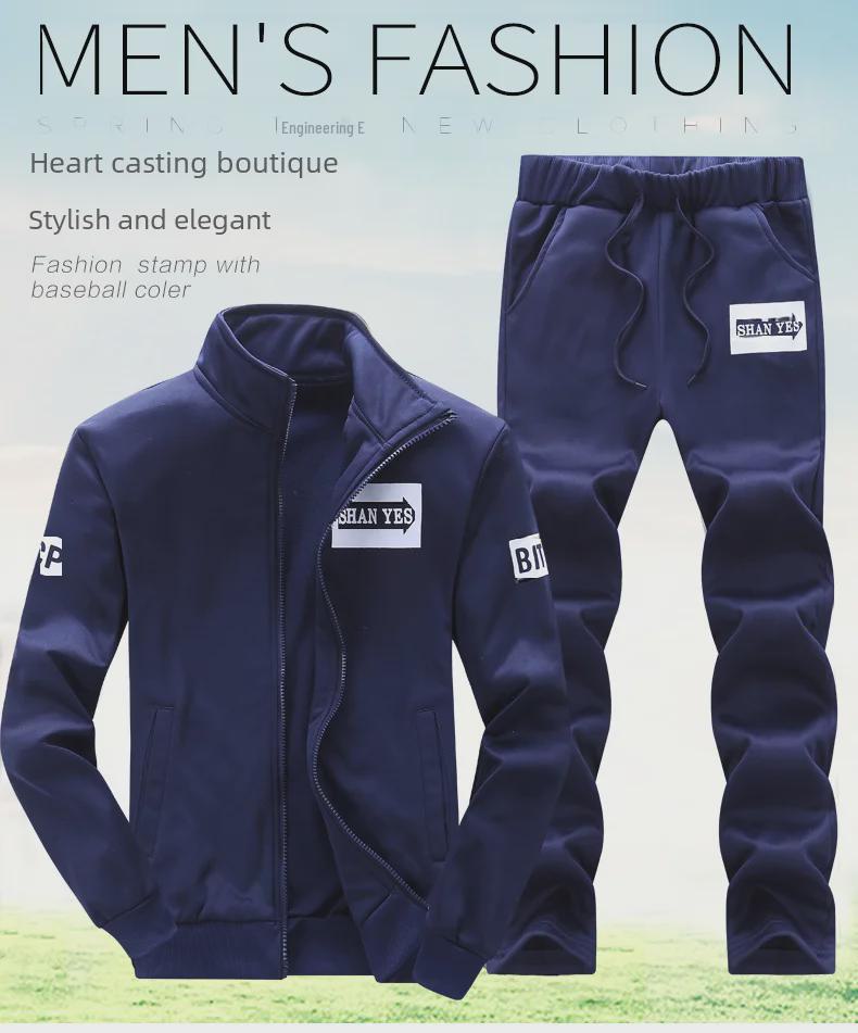 Herren Frühling & Herbst Samt Arbeitsanzug: 2-3-teiliges lässiges schwarzes Set für Wintersport