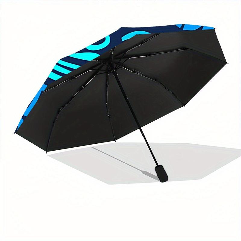 1pc Tiki Patterns Automatic Open/Close Umbrella with One Touch Button,, Windproof Design Lightweight Portable Umbrella for Women & Men6126