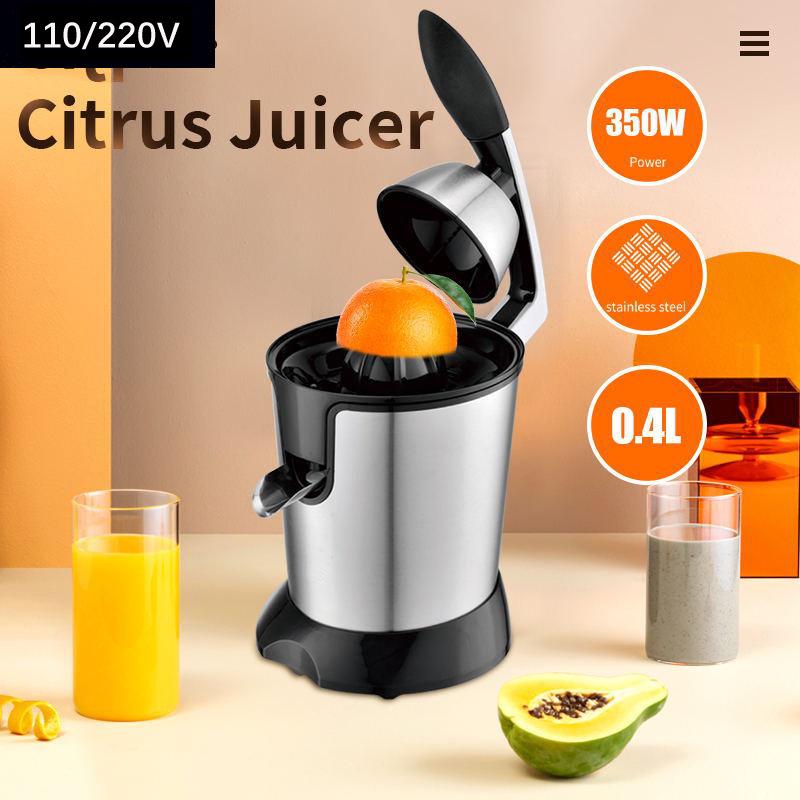 110V Hand-Press Electric Juicer: Stainless Steel Lemon & Fresh Fruit Juice Separator