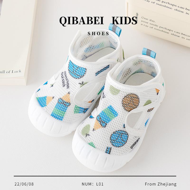 

QIBABEI baby sandals women s summer toddler shoes baby non-slip soft sole infant net shoes boys and children [inner length 12]