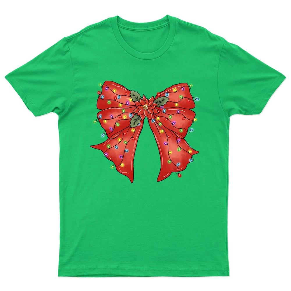Christmas Bow Festive Holiday TShirt Unisex Gift Retro Seasonal Funny Xmas
